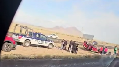 Volcadura sobre la carretera Panamericana