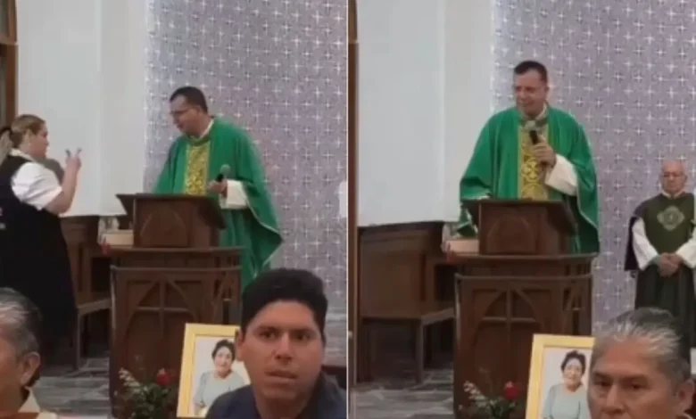 Exterior de la Parroquia de Nuestra Señora de Fátima en Los Mochis, donde una balacera interrumpió una misa fúnebre