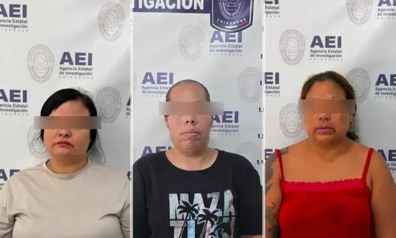 Operativo de la Fiscalía tras la detención de tres mujeres por presunta extorsión agravada en Ciudad Juárez