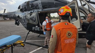 Aeronave Bell 429 de la SSPE utilizada para trasladar a un paciente con quemaduras