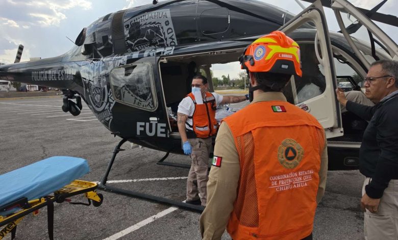 Aeronave Bell 429 de la SSPE utilizada para trasladar a un paciente con quemaduras