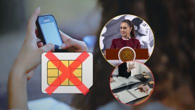 Teléfono celular durante el proceso de registro de una línea móvil con CURP en México
