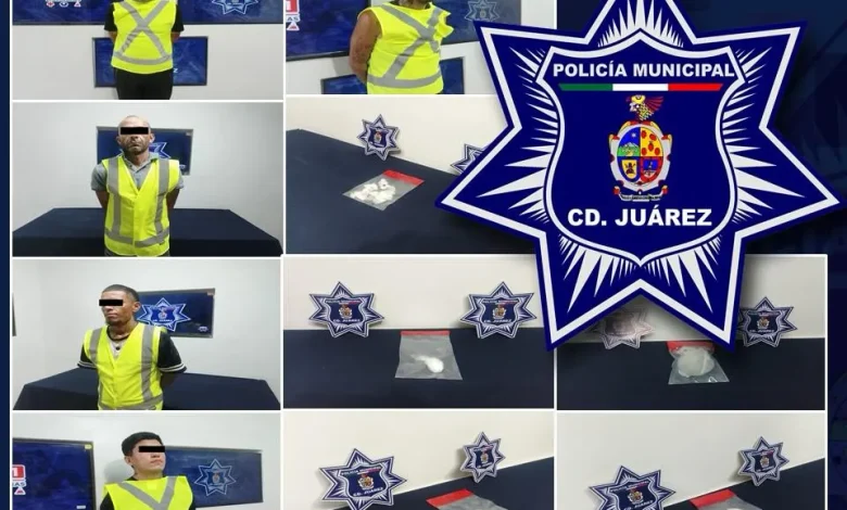 Sustancias aseguradas durante detenciones en colonias de Ciudad Juárez