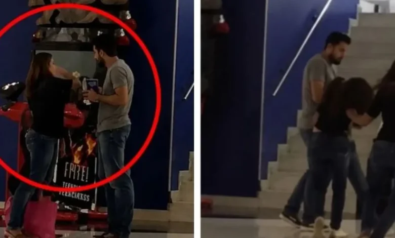 La grabación muestra una discusión entre varias personas a la salida de una función; el contexto real del enfrentamiento no ha sido confirmado.