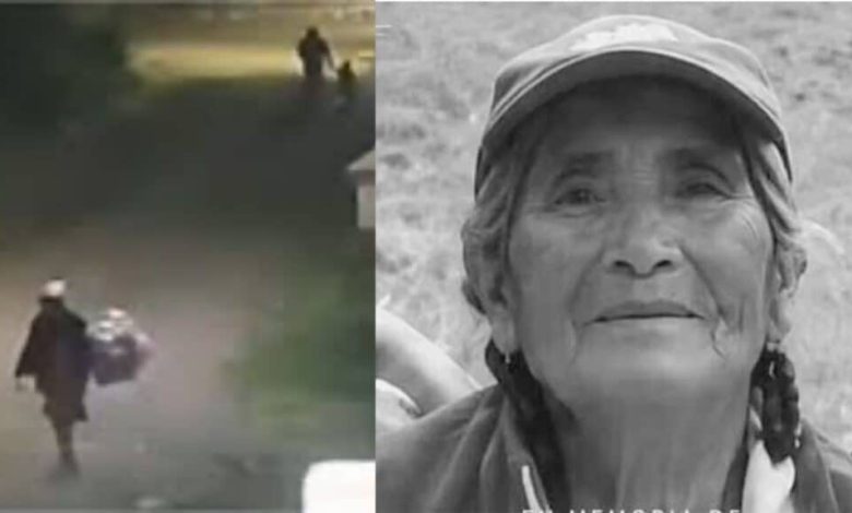 Doña Dominga camina con su canasta mientras un hombre presuntamente la sigue en Amozoc, Puebla