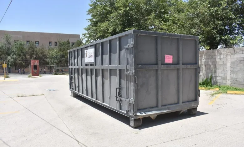Contenedor del programa Punto Limpio a tu Colonia instalado en Ciudad Juárez