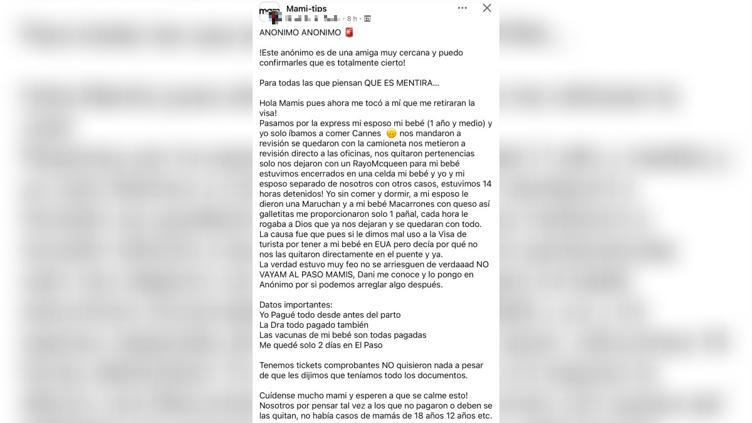 Una mujer afirmó en redes sociales que las visas de su familia fueron canceladas tras una inspección fronteriza; el caso no ha sido confirmado por CBP.