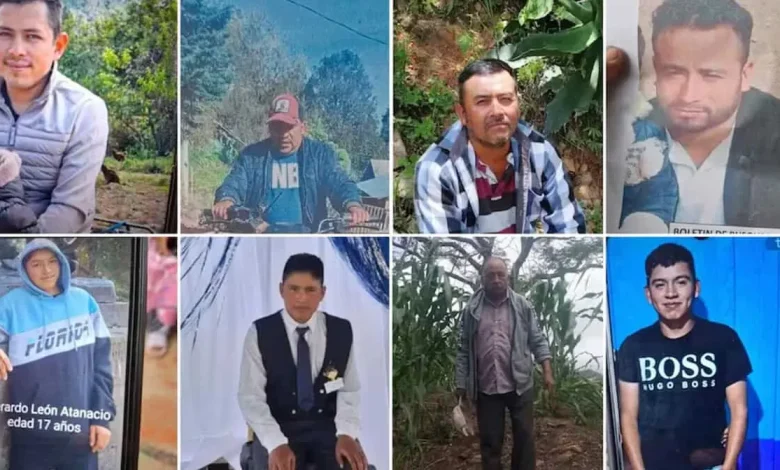 Imagen informativa sobre la búsqueda de ocho campesinos desaparecidos en Guerrero