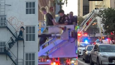 Los sospechosos intentaron huir al ser descubiertos, pero terminaron atrapados entre edificios y tuvieron que ser rescatados por bomberos
