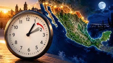 Reloj analógico que representa el cambio de horario 2026 en México