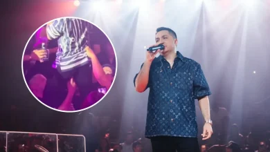 Josi Cuen durante el incidente con un asistente en un palenque de Guadalajara