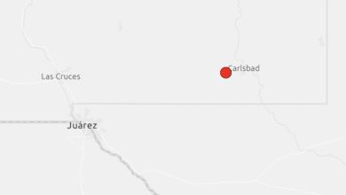 Ubicación aproximada del sismo en Nuevo México, a unos 200 kilómetros de Ciudad Juárez